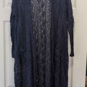 Elegant Lace Long Cardigan